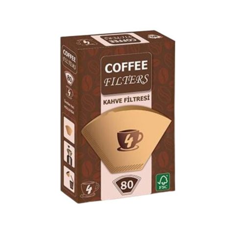 Coffee Kahve Filtresi 80 Adet Brown