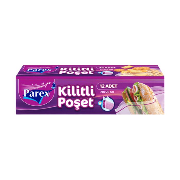 Parex Kilitli Buzdolabı Poşeti 12 Adet 20X25 Cm