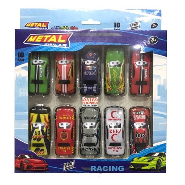 Oyuncak 10 Parça Metal Araba