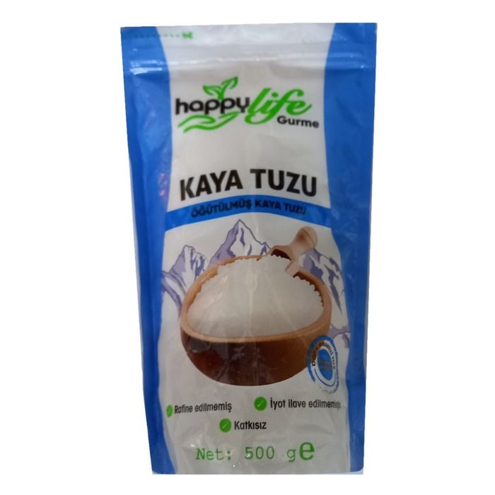 Happy Life Gurme Öğütülmüş Kaya Tuzu 500Gr (Beyaz)