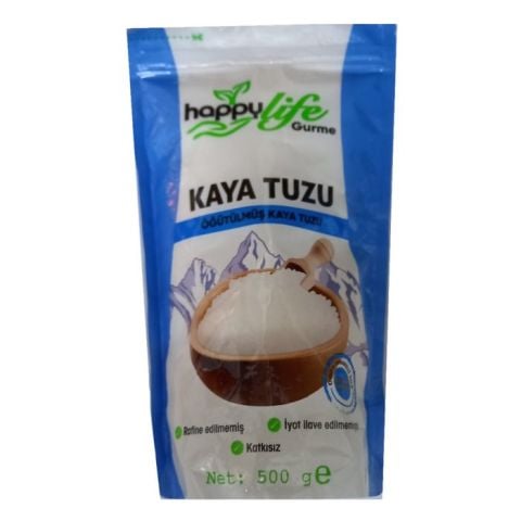 Happy Life Gurme Öğütülmüş Kaya Tuzu 500Gr (Beyaz)