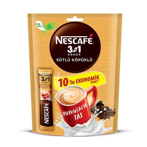 Nescafe 3Ü1 Arada Sütlü Köpüklü 10Lu