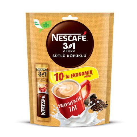 Nescafe 3Ü1 Arada Sütlü Köpüklü 10Lu