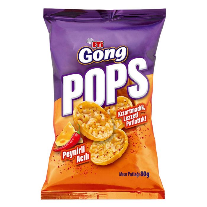Eti Gong Pops Peynirli Acılı 80Gr
