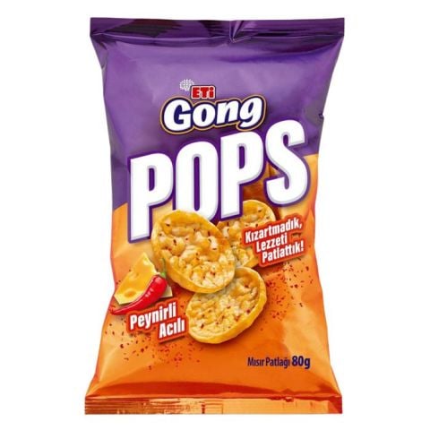 Eti Gong Pops Peynirli Acılı 80Gr