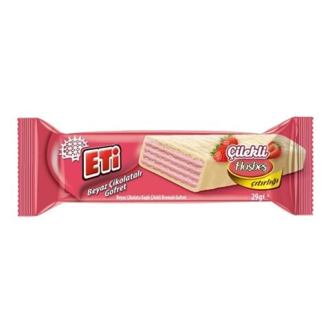 Eti Hoşbeş 29G Çilekli Beyaz Çikolatalı Gofret