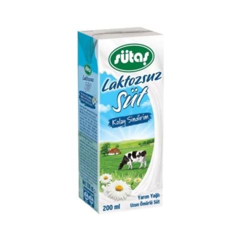 Sütaş Süt 200Ml Laktozsuz