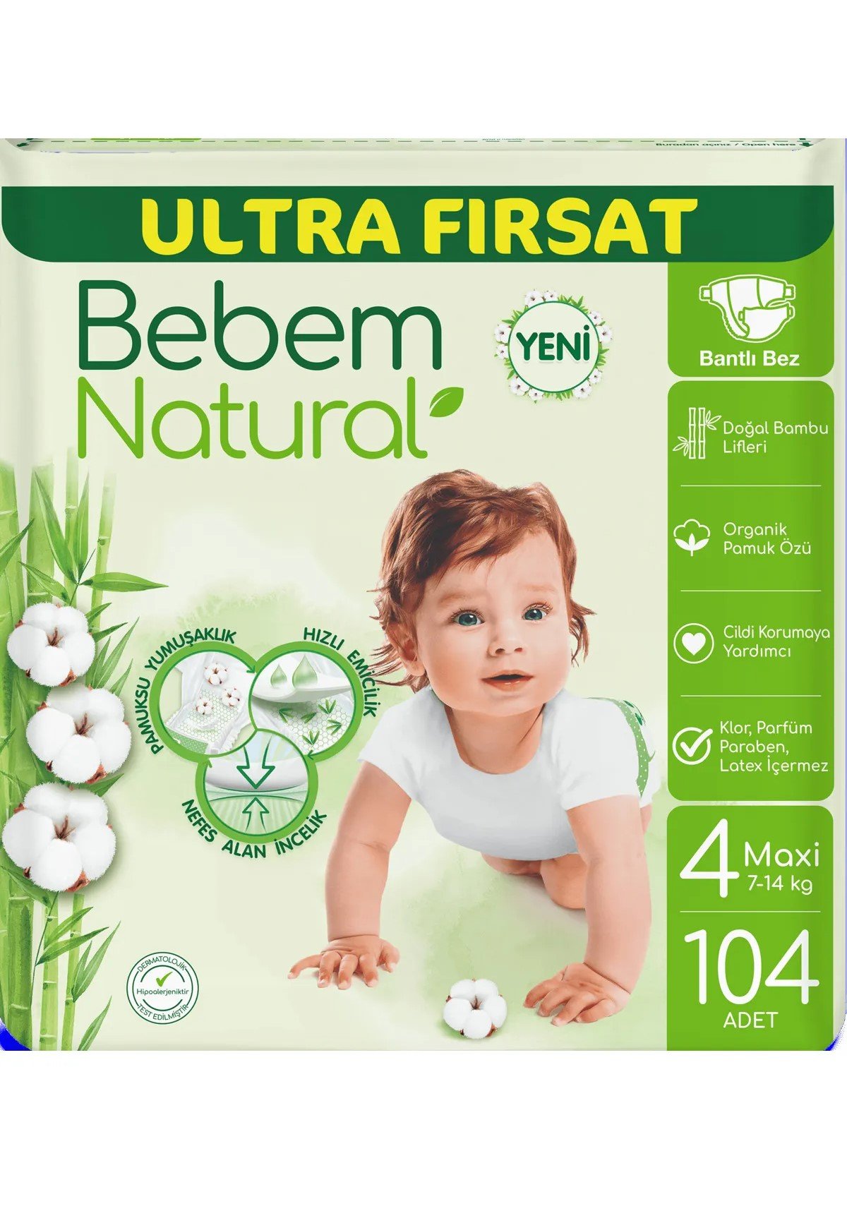Bebem Natural Maxi 104'Lü Ultra Fırsat