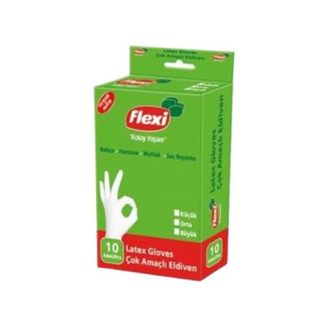 Flexi Latex Çok Maçlı Eldiven 10'Lu Büyük Boy