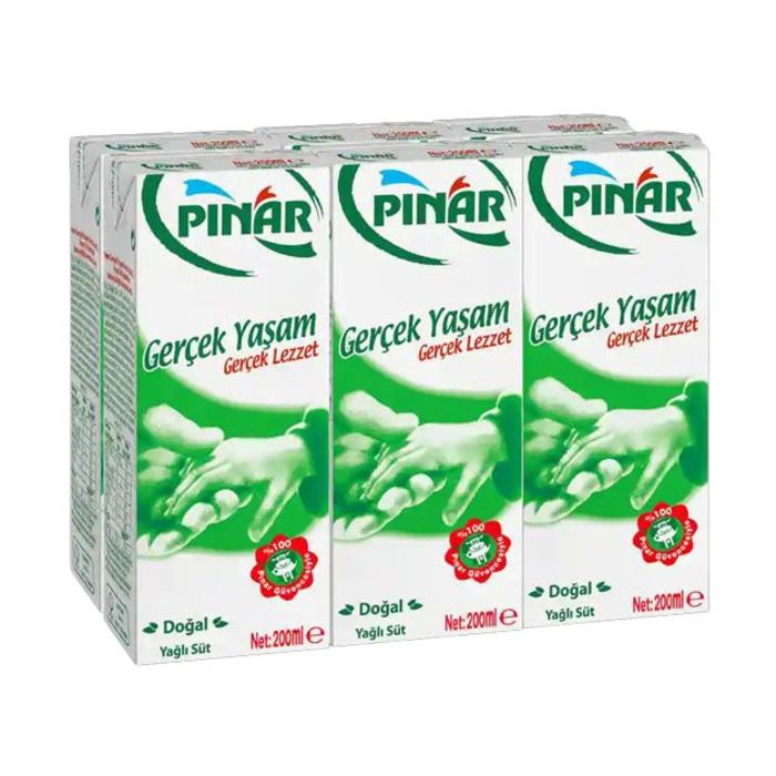 Pınar Süt Sade 6X200Ml Tam Yağlı