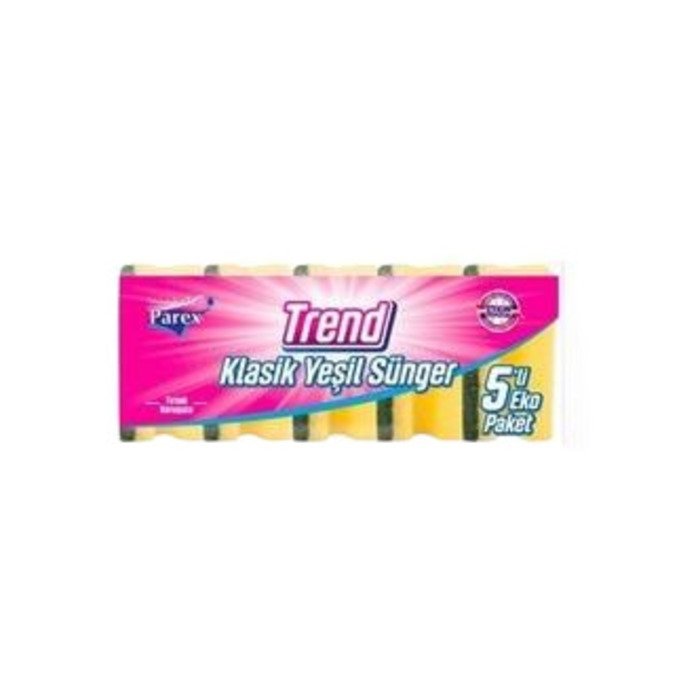 Parex Trend Klasik Yeşil Sünger 5'Li Eko Paket