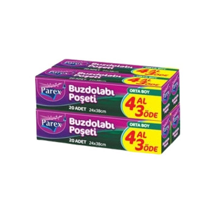 Parex Buzdolabı Poşeti 4 Al 3 Öde Orta Boy