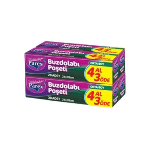 Parex Buzdolabı Poşeti 4 Al 3 Öde Orta Boy