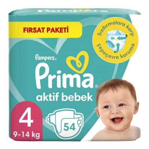 Prima Aktif Bebek Fırsat Paketi 4 Beden 54'Lü Maxi