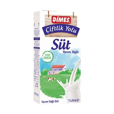 Dimes Süt 1 Lt Yarım Yağlı