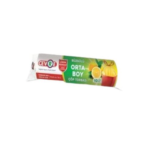 Çevre Büzgülü Çöp Torbası Orta Boy Limon