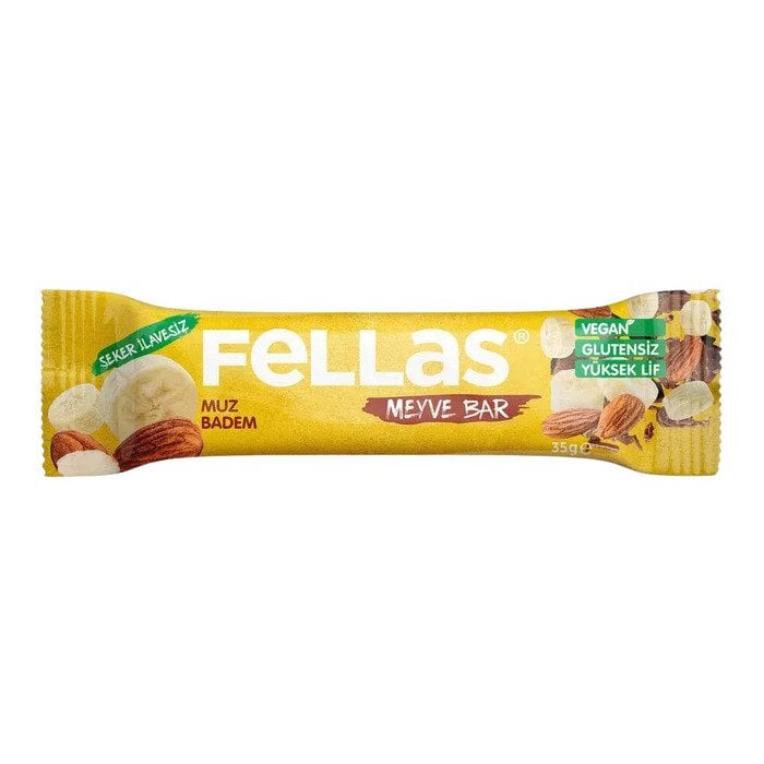 Fellas Meyve Bar 35G Muz&Badem Şekersiz