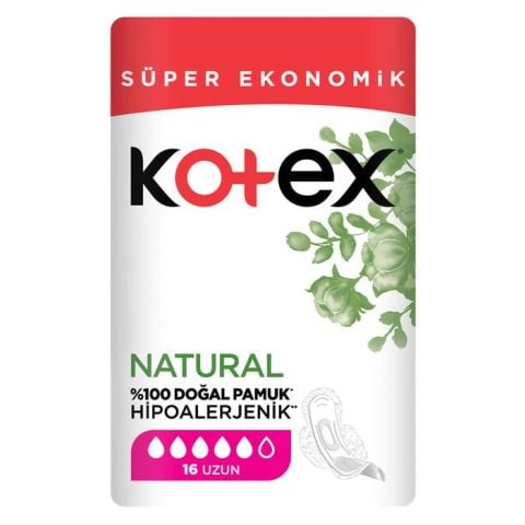 Kotex Natural Süper Eko 16'Li Uzun