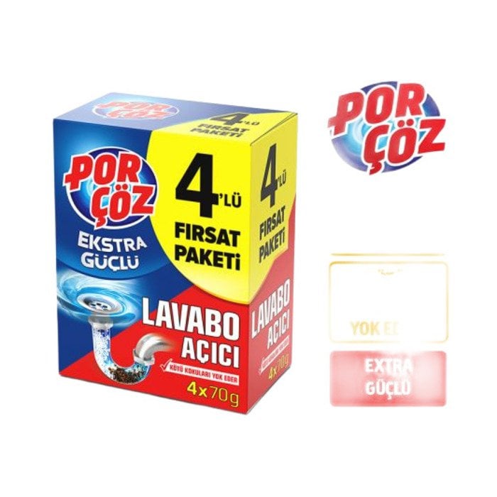 Porçöz Lavabo Açıcı 4'Lü Fırsat Paketi