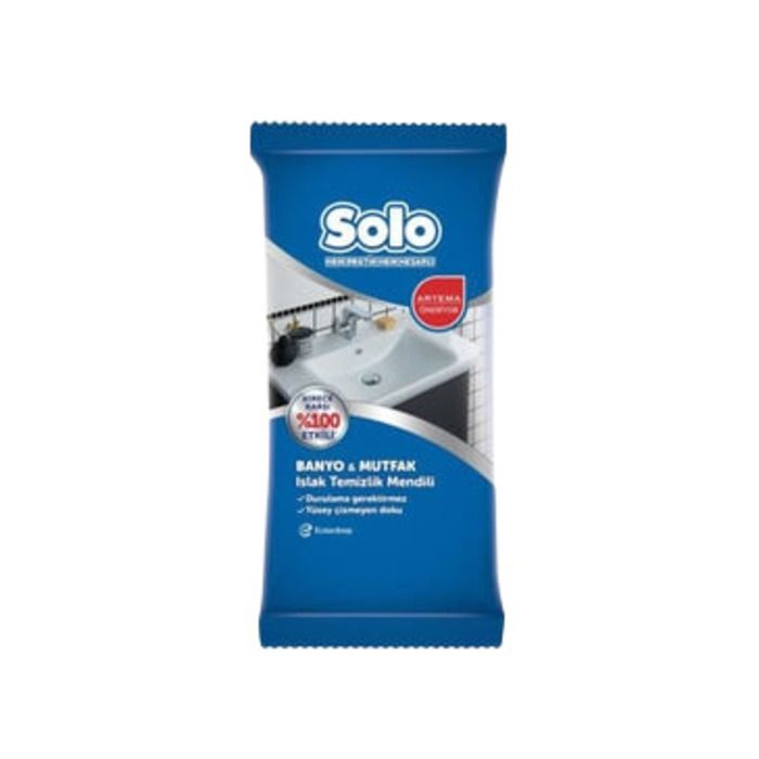 Solo Islak Yüzey Temizleme Mendil 40'Lı banyo ve mutfak
