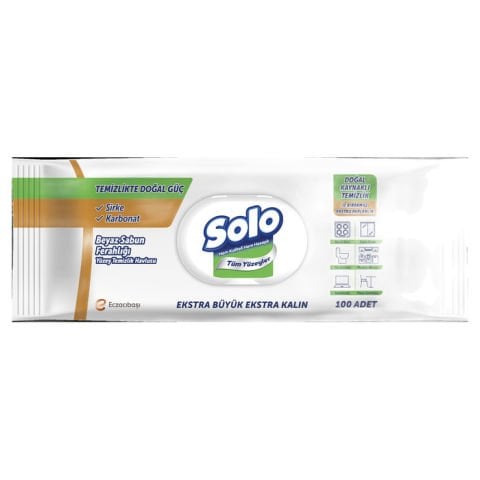 SOLO YÜZEY TEMİZLİK HAVLUSU 100 LÜ OKALİPTUS BEYAZ SABUN