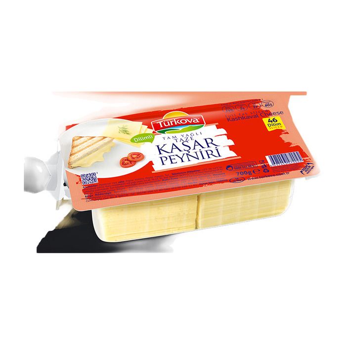 Türkova Dilimli Kaşar Peyniri 700Gr Tam Yağlı