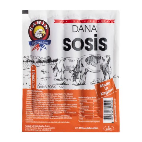 Şahin Sosis 200Gr Dana