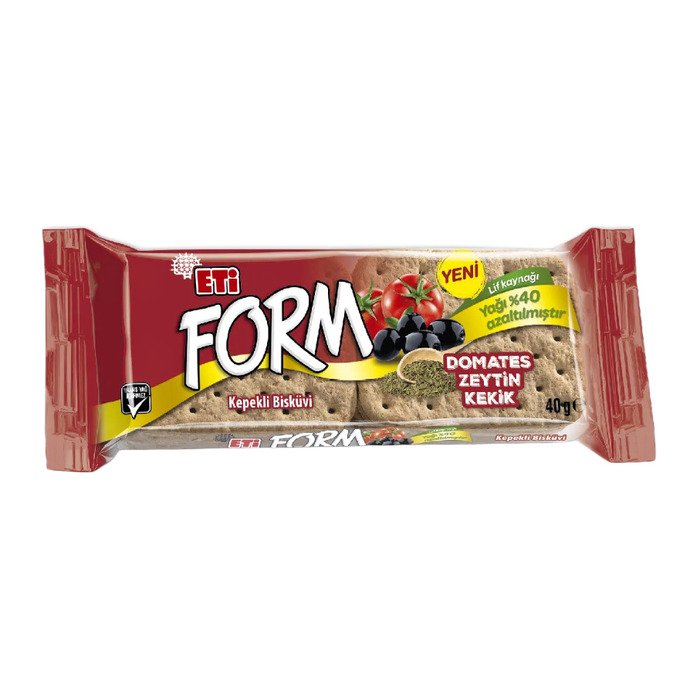 Eti Form Kepekli Bisküvi 40Gr Domates Zeytin Kekik