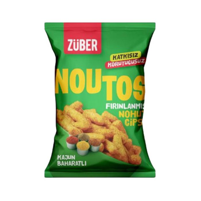 Züber Noutos Fırınlanmış Nohut Cipsi Kajun Baharatlı 55Gr