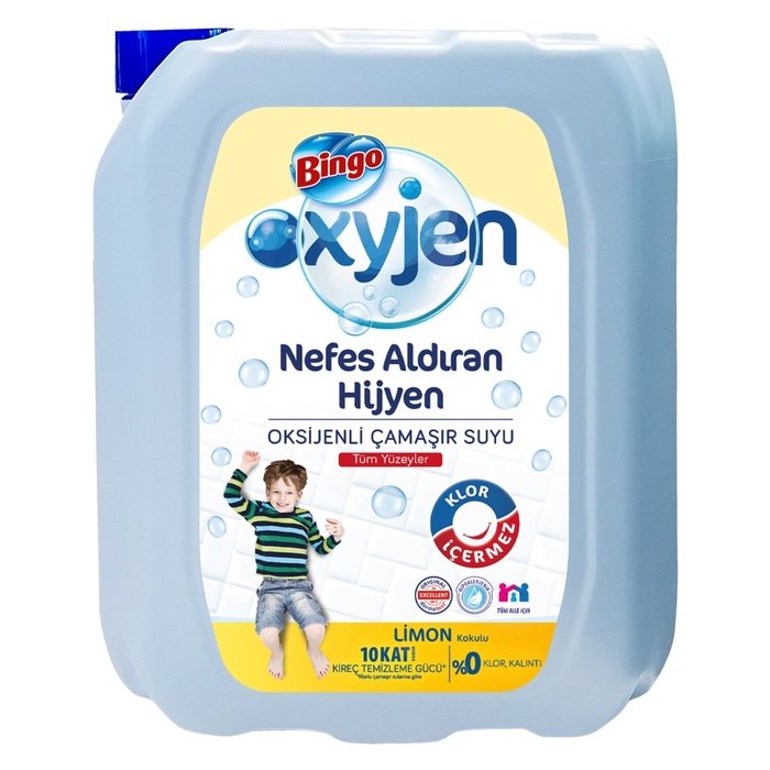Bingo Oksijen Çamaşır Suyu 4000Ml Limon Kokulu