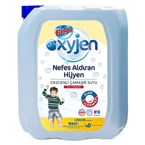 Bingo Oksijen Çamaşır Suyu 4000Ml Limon Kokulu