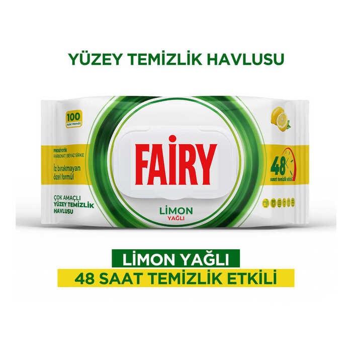 Fairy Yüzey Temizlik Havlusu 100 Lü Limon Yağı
