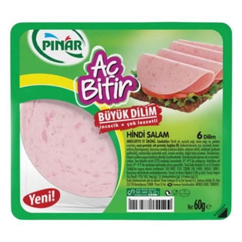 Pınar Aç Bitir Büyük Dilim Hindi Salam 60Gr