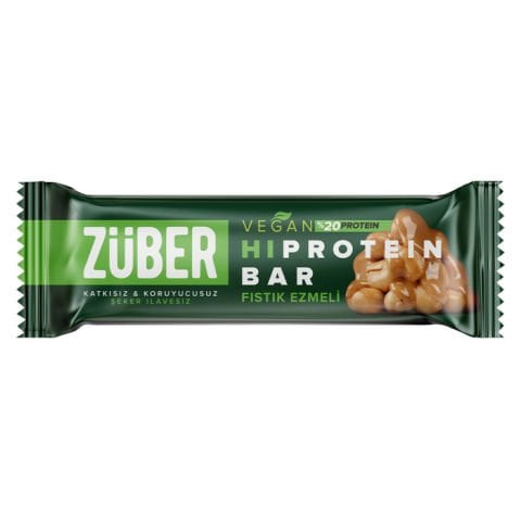 Züber Hi Protein Fıstık  Ezmeli Vegan  Bar  45 Gr