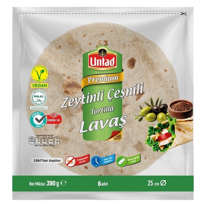 Untad Lavaş Zeytin çeşnili 6lı 390Gr