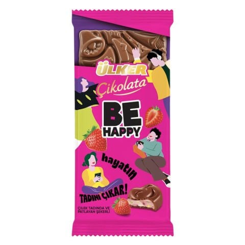 Ülker Be Happy Tab.Çikolata 88Gr Çilekli