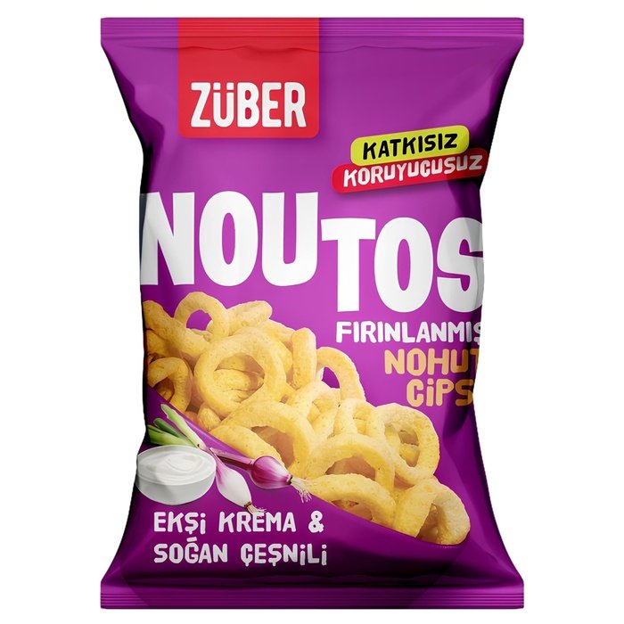 Züber Noutos Fırınlanmış Nohut Cipsi Ekşi Krema&Soğan 55Gr